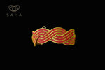 Coral Waves Red and Gold Twisted Bracelet